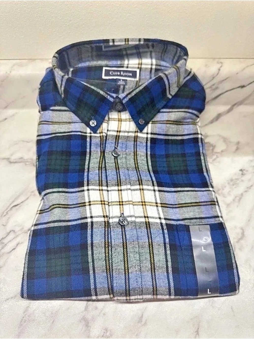 Club Room Men's Plaid Flannel Button-Down Shirt Plaid Flannel Button-Down Shirt